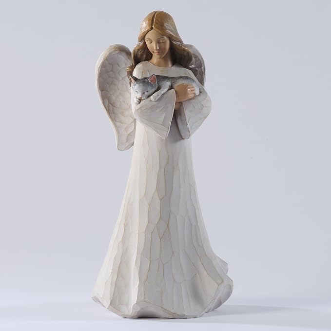 Grace4Joy Guardian Angel Figurine with Cat– 8"