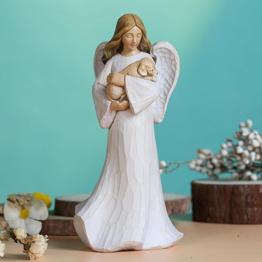 Grace4Joy Guardian Angel Figurine with Dog– 8"