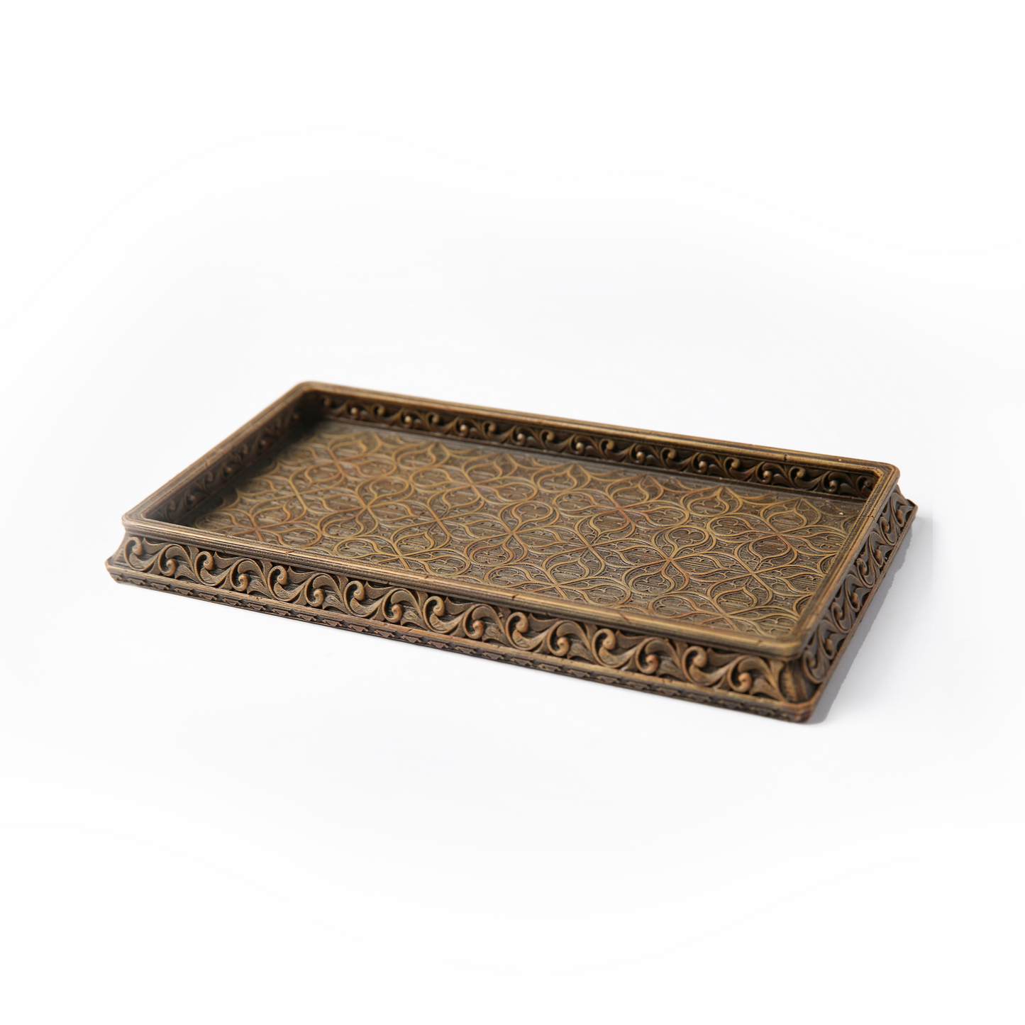 BC Decorative Rectangle Tray 8.6  x 4.7 inch, Vintage Hand Painted