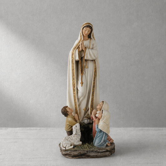 Our Lady of Fatima Statue - 12 Inch Our Lady of Fatima with Children Figure
